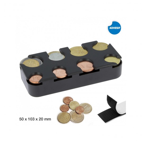 PORTAMONEDAS DE PLASTICO ABS NEGRO  - ES - EURO200