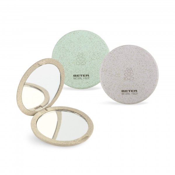 Beter Natural Fiber Espejo de Bolso Doble (Normal + Aumento x4) Ecológico