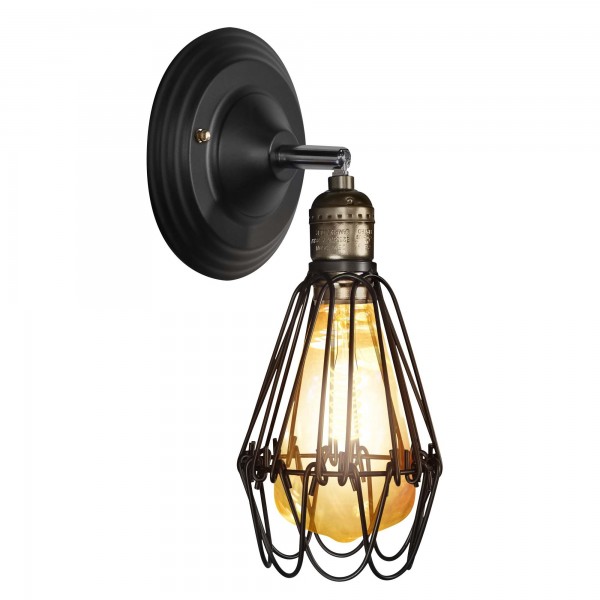 Aplique vintage pared e-27 100x190mm.