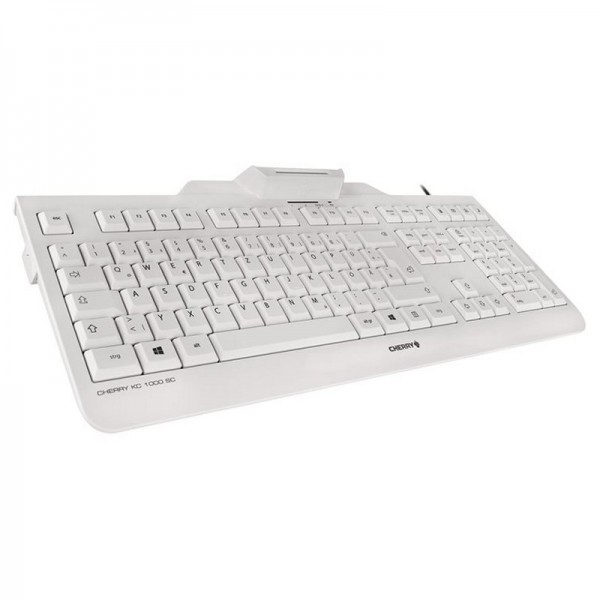 Cherry teclado+lector chip integrado (dnie) blanco
