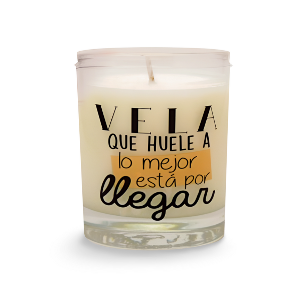 Vela perfumada que huele a lo mejor esta por llegar