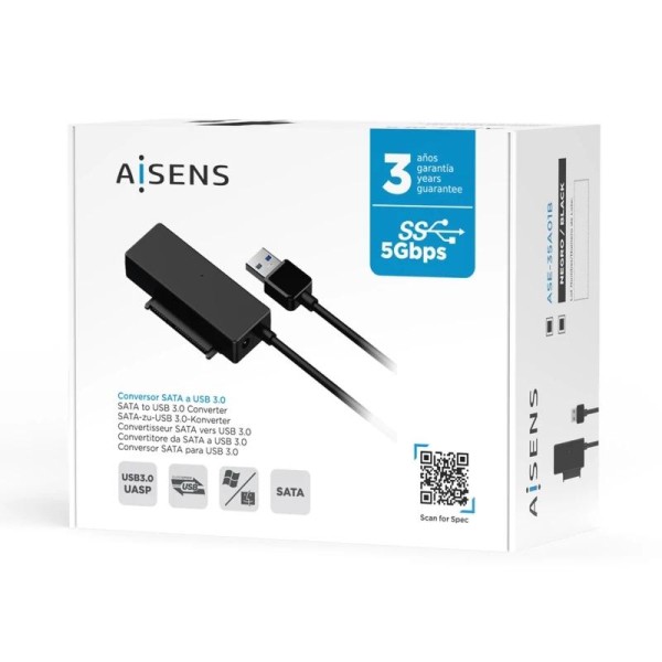 Aisens adaptador sata a usb-a 3.0 discos 2.5/3.5