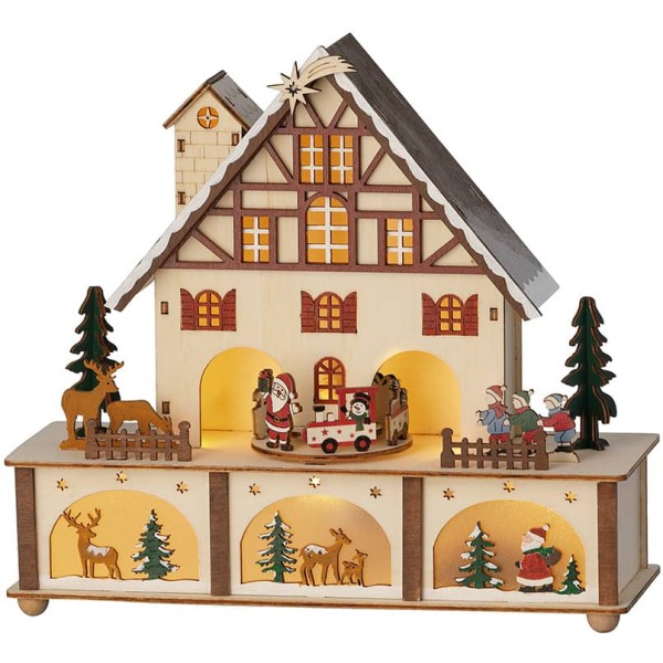 Escena navideña con led, movimiento y música 27,00 x 24,30 x 10,00 cm