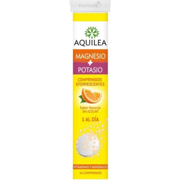 Aquilea magnesio + potasio pastillas efervescentes sabor naranja sin azucar 1un