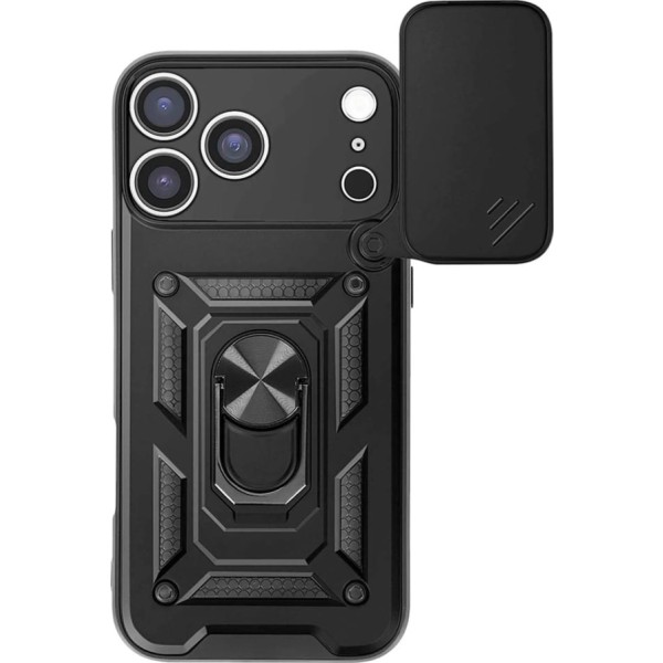 Jc trasera con anillo de soporte + protector de cámara negro / apple iphone 17 pro max