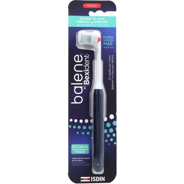 Cepillo Dental Adulto Balene By Bexident 1 Unidad Dureza Media Color Azul